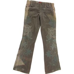 Johnny Was Biya Two Ten Ten Five Velvet Embroidered Studs Pants